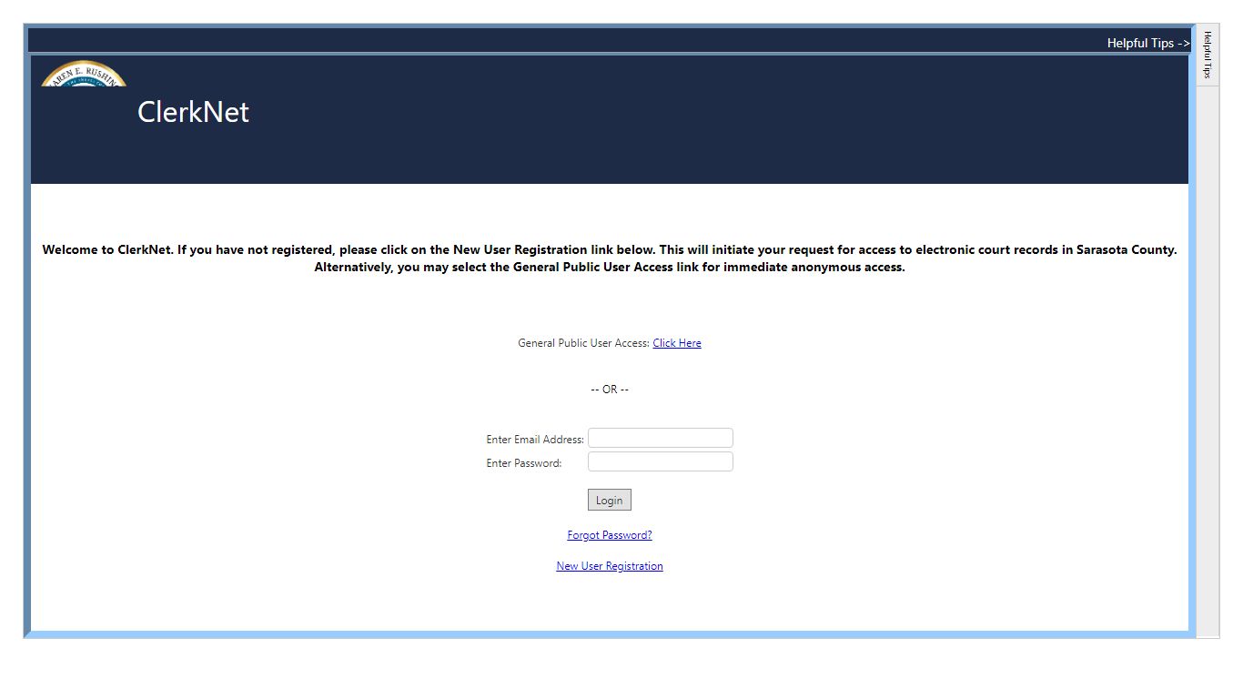 ClerkNet 3.0 - Sarasota Clerk